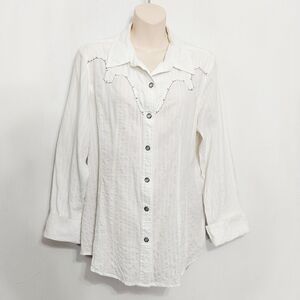 🔵BOGO FREE🔵 Reba Western Peral Snap Top Sz L